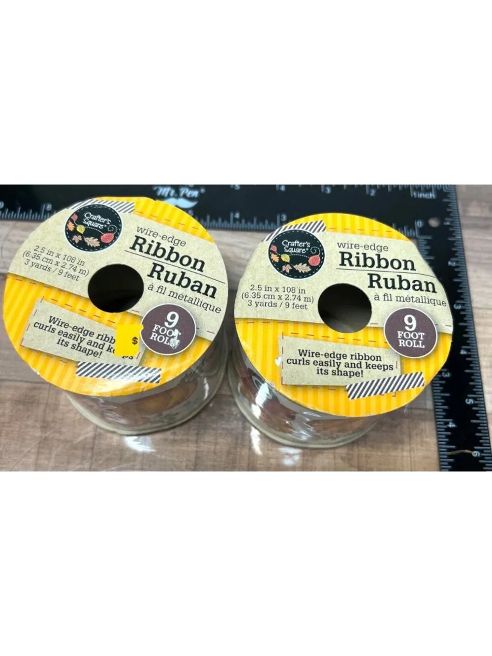 Autumn Harvest Truck & Pumpkin Wire-Edge Ribbon  9 Ft Roll  2 Pack